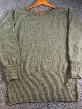 Celtic & Co Jumper Womens Size Large Sage Green 100% Wool Longline Slouchy